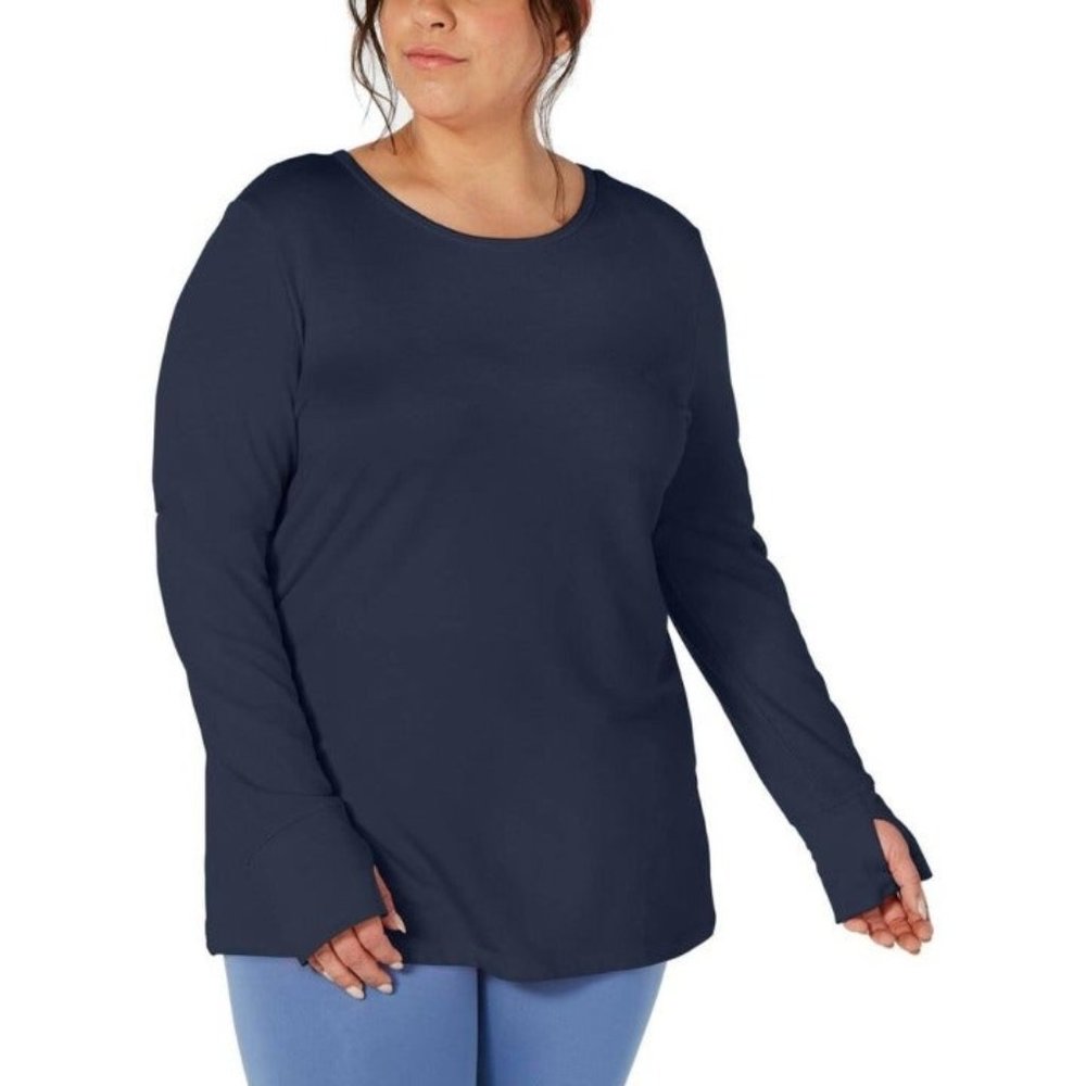 Ideology Plus Crochet-Back Top- Indigo Sea  1X